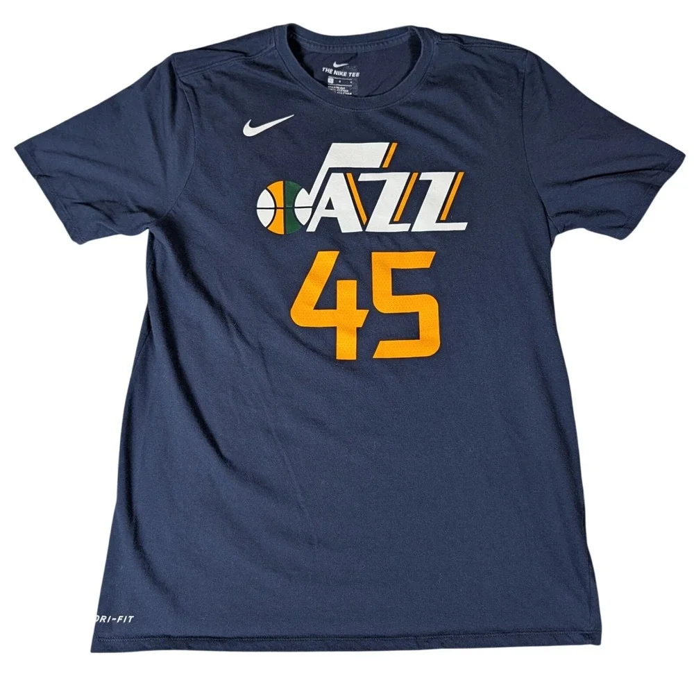 Nike Utah Jazz Donovan Mitchell 45 Dri-FIT NBA T-Shirt Navy Blue Mens L